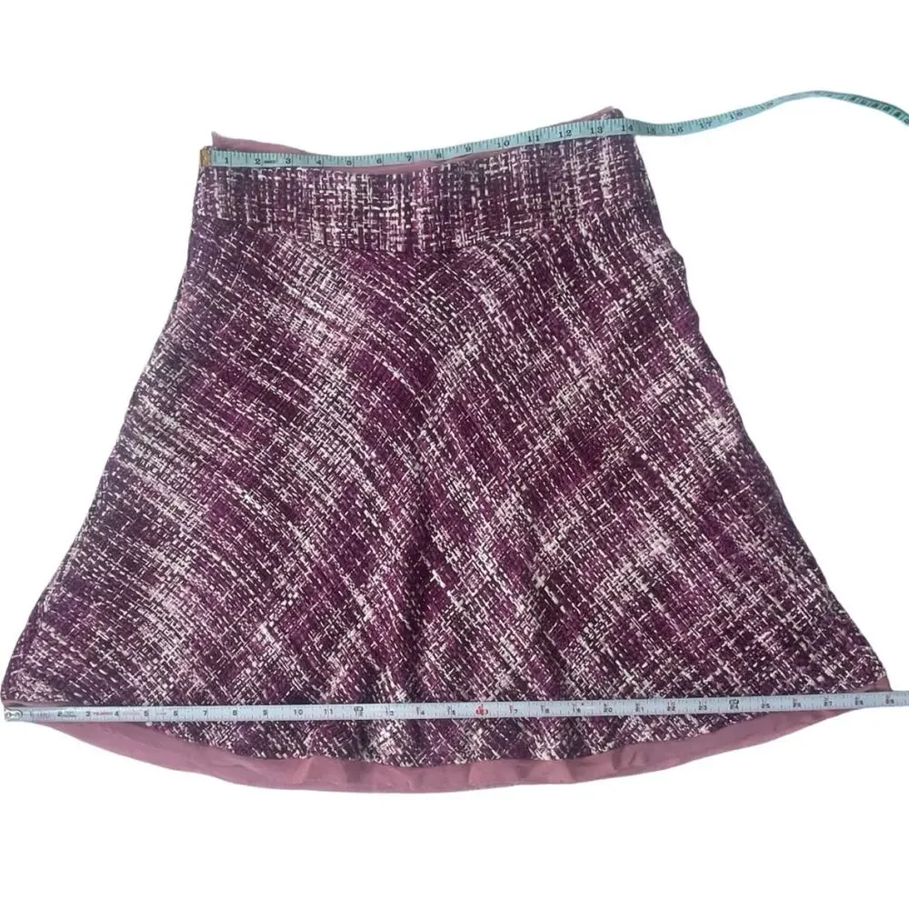 Heart Moon Star Purple Bouclé Tweed Mini Skirt Y2K A Line Fully Lined Size 0